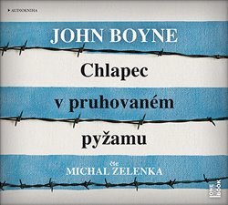 Chlapec v pruhovaném pyžamu. Dva malí kluci na opačných stranách velkého plotu